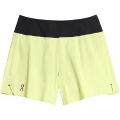On Running On 5 Inch Running Shorts Women - Hay & Black