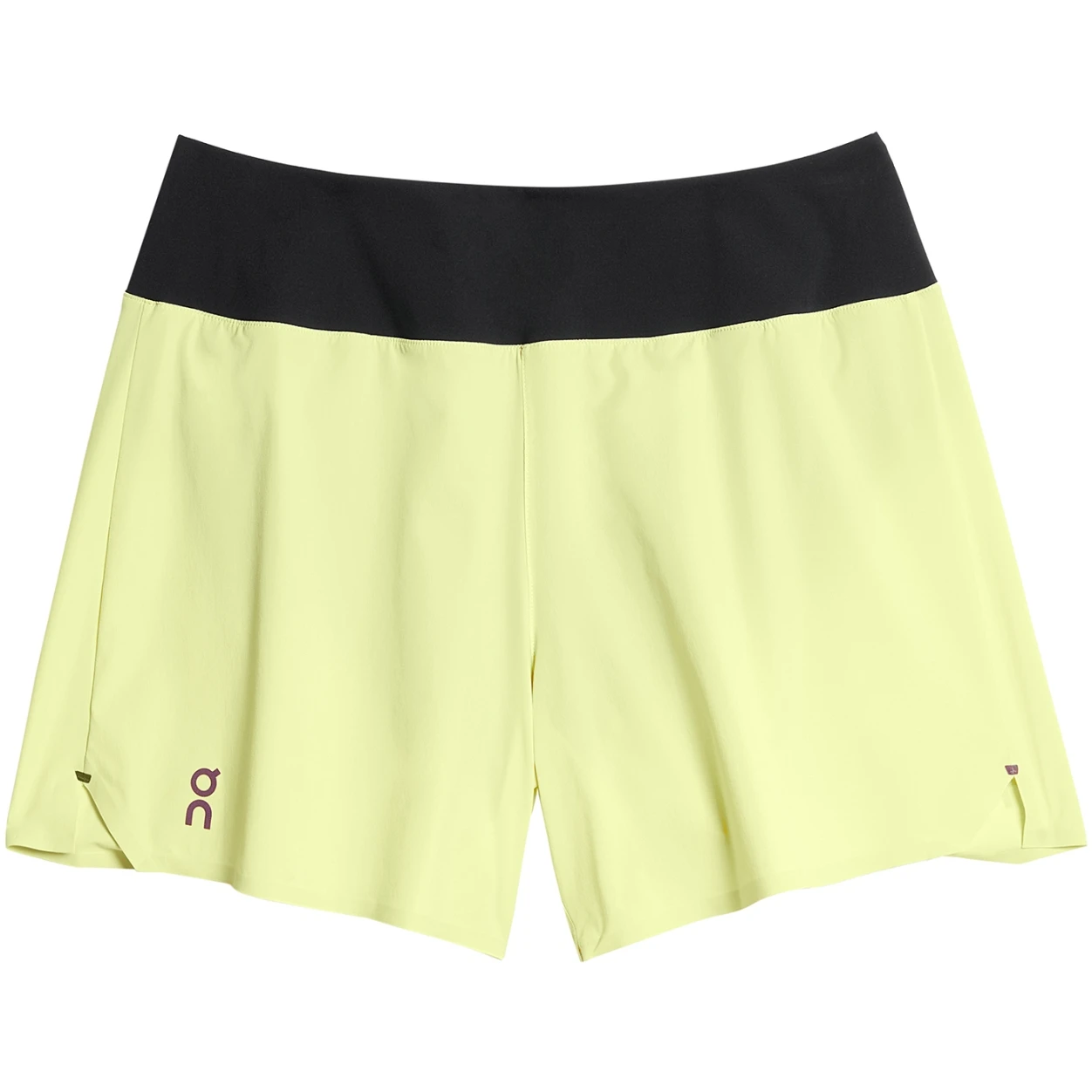 On Running On 5 Inch Running Shorts Women - Hay & Black 1 On Running On 5 Inch Running Shorts Women - Hay & Black