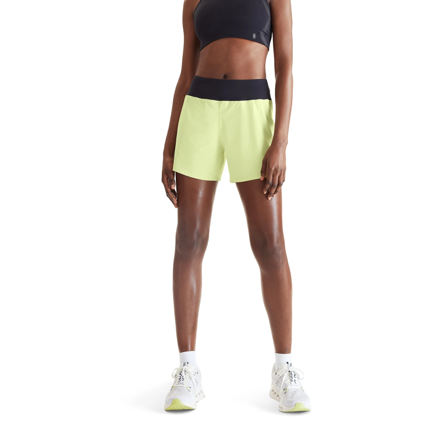 On Running On 5 Inch Running Shorts Women - Hay & Black 7 On Running On 5 Inch Running Shorts Women - Hay & Black - Image 7