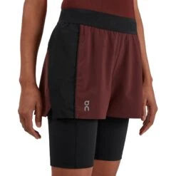 On Running On Active Shorts Women - Mulberry & Black -On Running Shop on active shorts women mulberry black 4 1046322