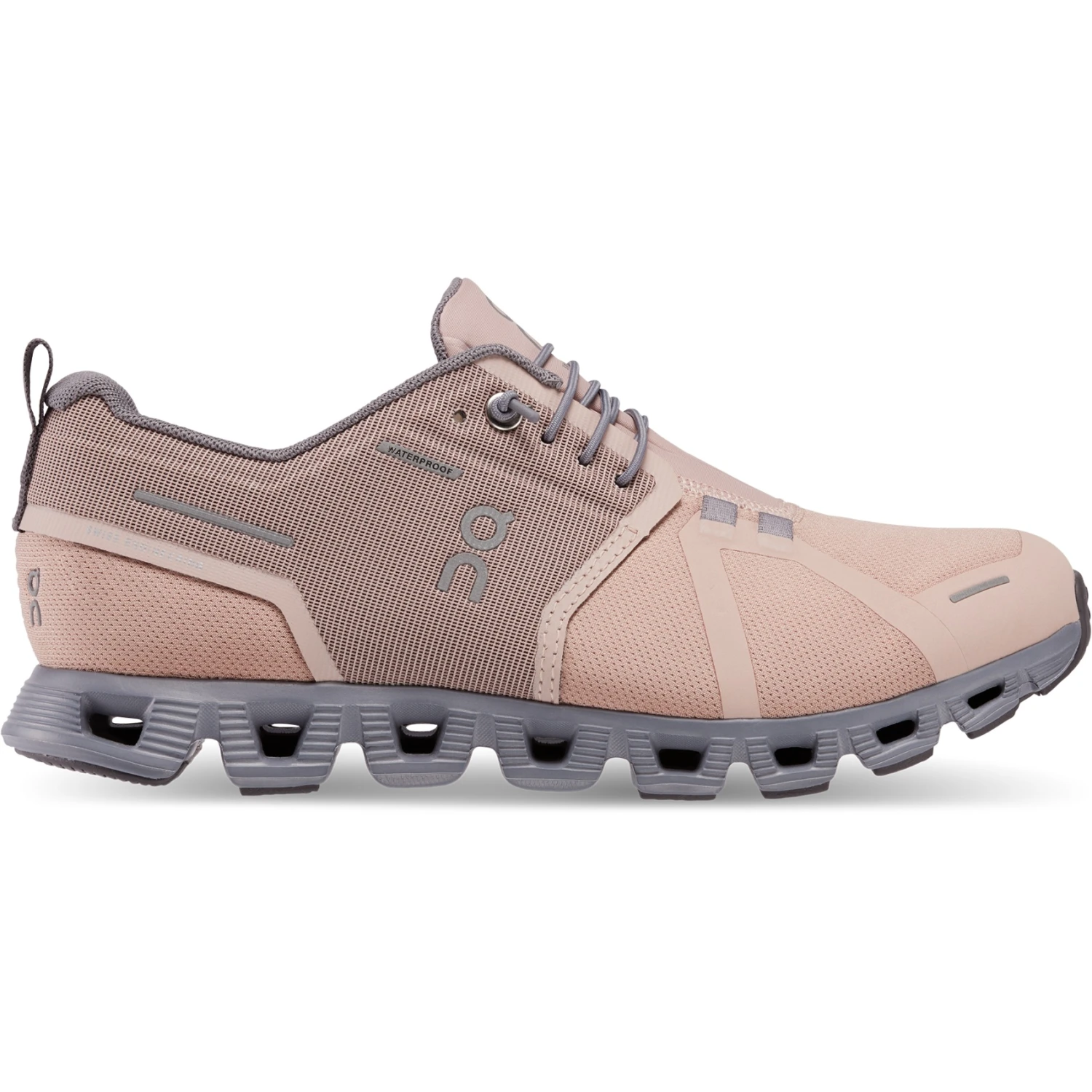 On Running On Cloud 5 Waterproof Women Shoe - Rose & Fossil 1 On Running On Cloud 5 Waterproof Women Shoe - Rose & Fossil
