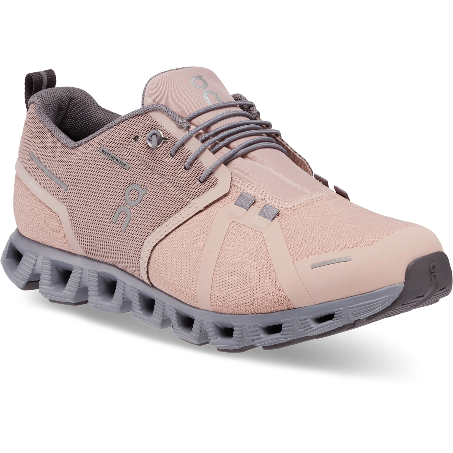 On Running On Cloud 5 Waterproof Women Shoe - Rose & Fossil 6 On Running On Cloud 5 Waterproof Women Shoe - Rose & Fossil - Image 6