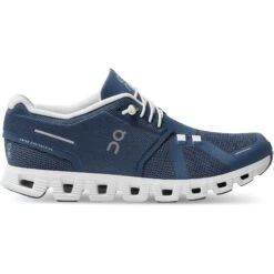On Running On Cloud 5 Women's Shoes - Denim & White