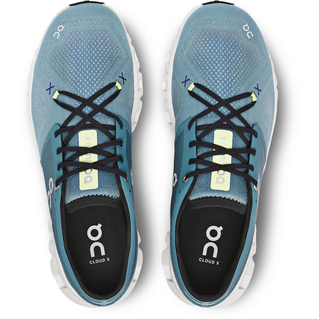 On Running On Cloud X 3 Running Shoe - Pewter & White 2 On Running On Cloud X 3 Running Shoe - Pewter & White - Image 2