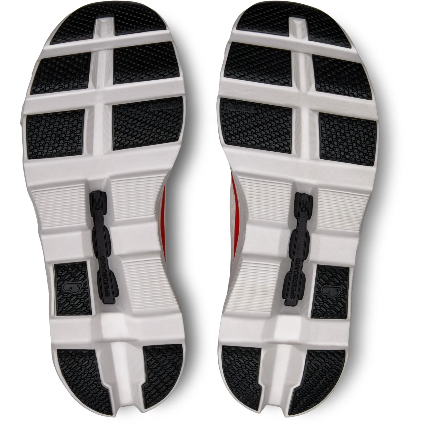 On Running On Cloudmonster Running Shoes - Undyed-White & Flame 2 On Running On Cloudmonster Running Shoes - Undyed-White & Flame - Image 2