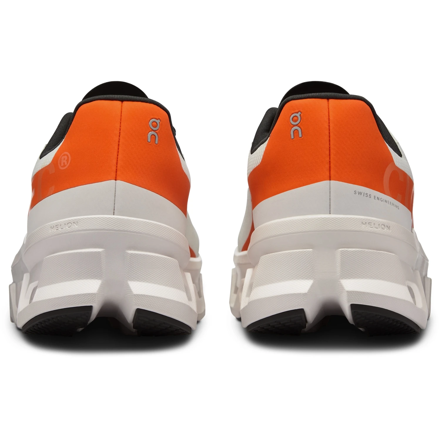 On Running On Cloudmonster Running Shoes - Undyed-White & Flame 3 On Running On Cloudmonster Running Shoes - Undyed-White & Flame - Image 3