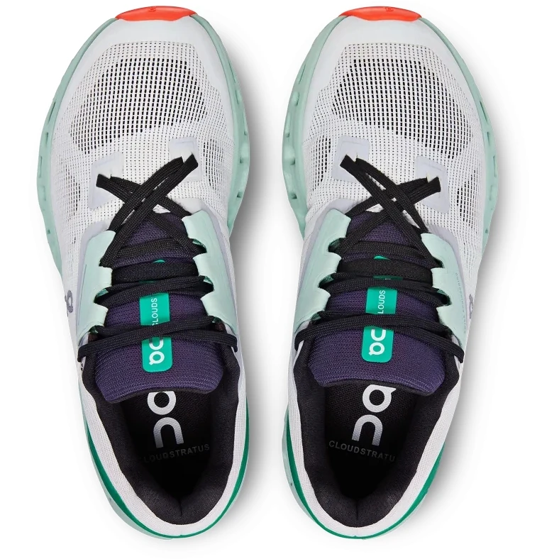 On Running On Cloudstratus Women Running Shoe - Undyed-White & Creek 4 On Running On Cloudstratus Women Running Shoe - Undyed-White & Creek - Image 4