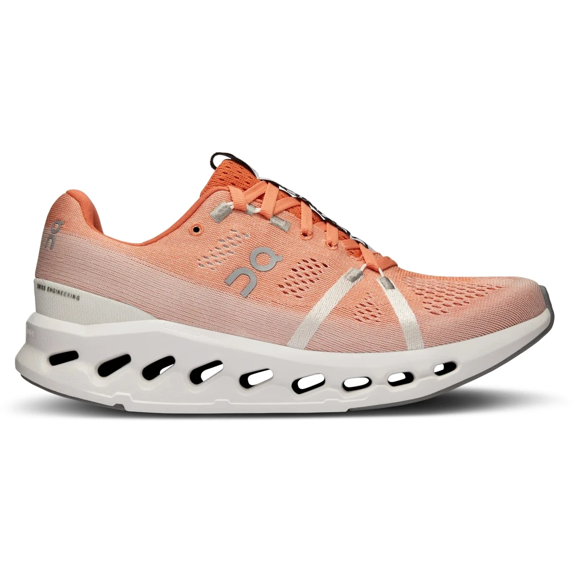 On Running On Cloudsurfer Women's Running Shoes - Flame & White 2 On Running On Cloudsurfer Women's Running Shoes - Flame & White - Image 2