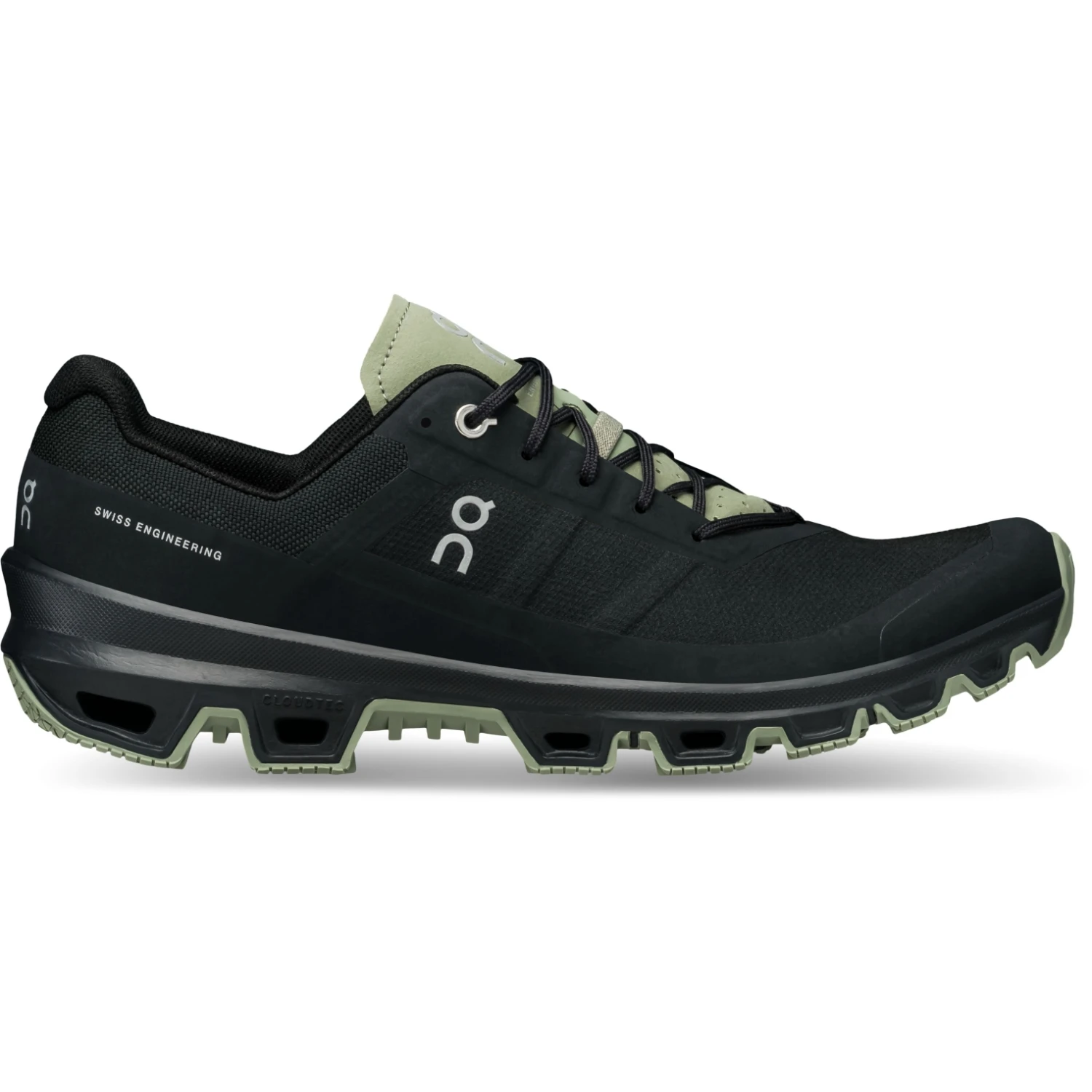 On Running On Cloudventure Trailrunning Shoe - Black & Reseda 1 On Running On Cloudventure Trailrunning Shoe - Black & Reseda