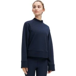 On Running On Crew Neck Women Sweatshirt - Navy -On Running Shop on crew neck women sweatshirt navy 2 1150388