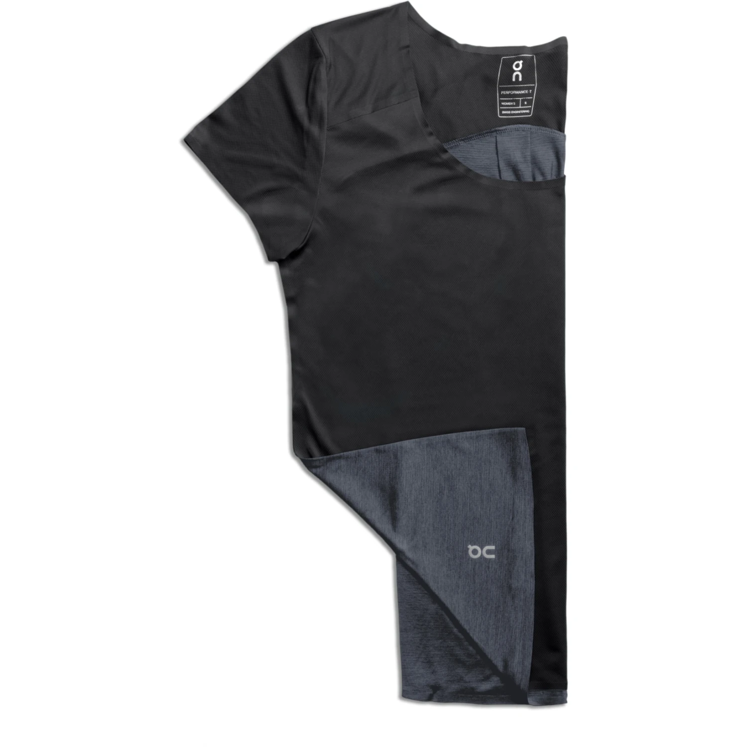 On Running On Performance-T Women Running Shirt - Black & Dark 2 On Running On Performance-T Women Running Shirt - Black & Dark - Image 2