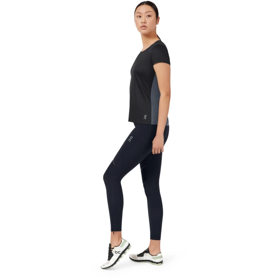 On Running On Performance-T Women Running Shirt - Black & Dark 3 On Running On Performance-T Women Running Shirt - Black & Dark - Image 3