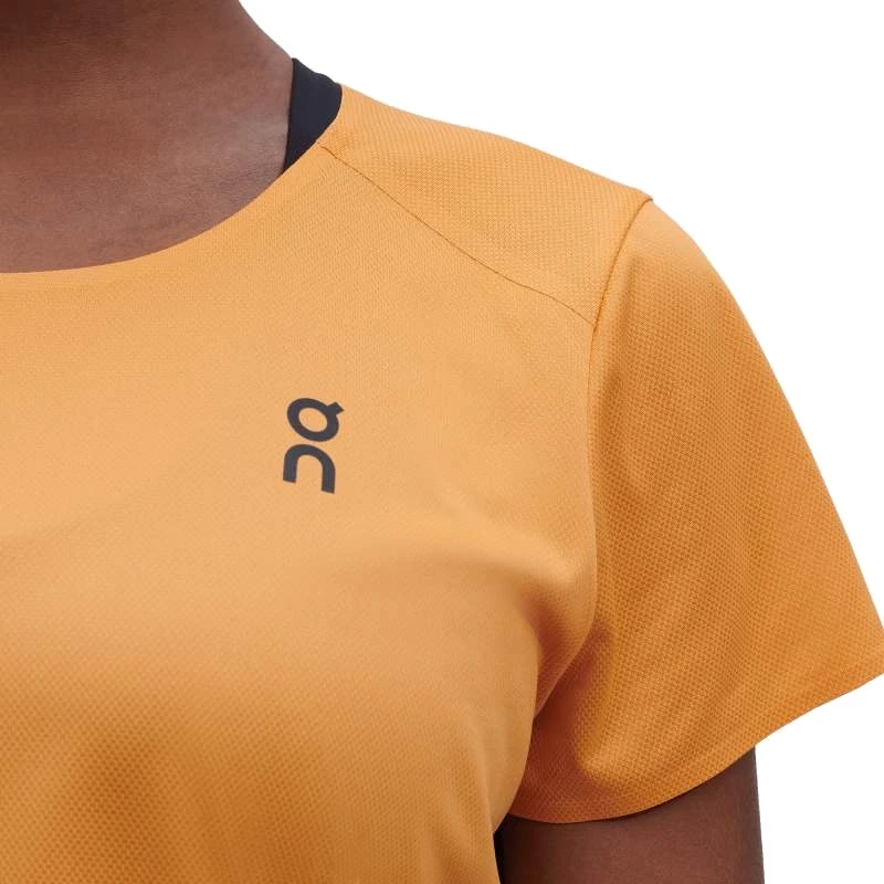 On Running On Performance-T Women Running Shirt - Mango & Black 4 On Running On Performance-T Women Running Shirt - Mango & Black - Image 4