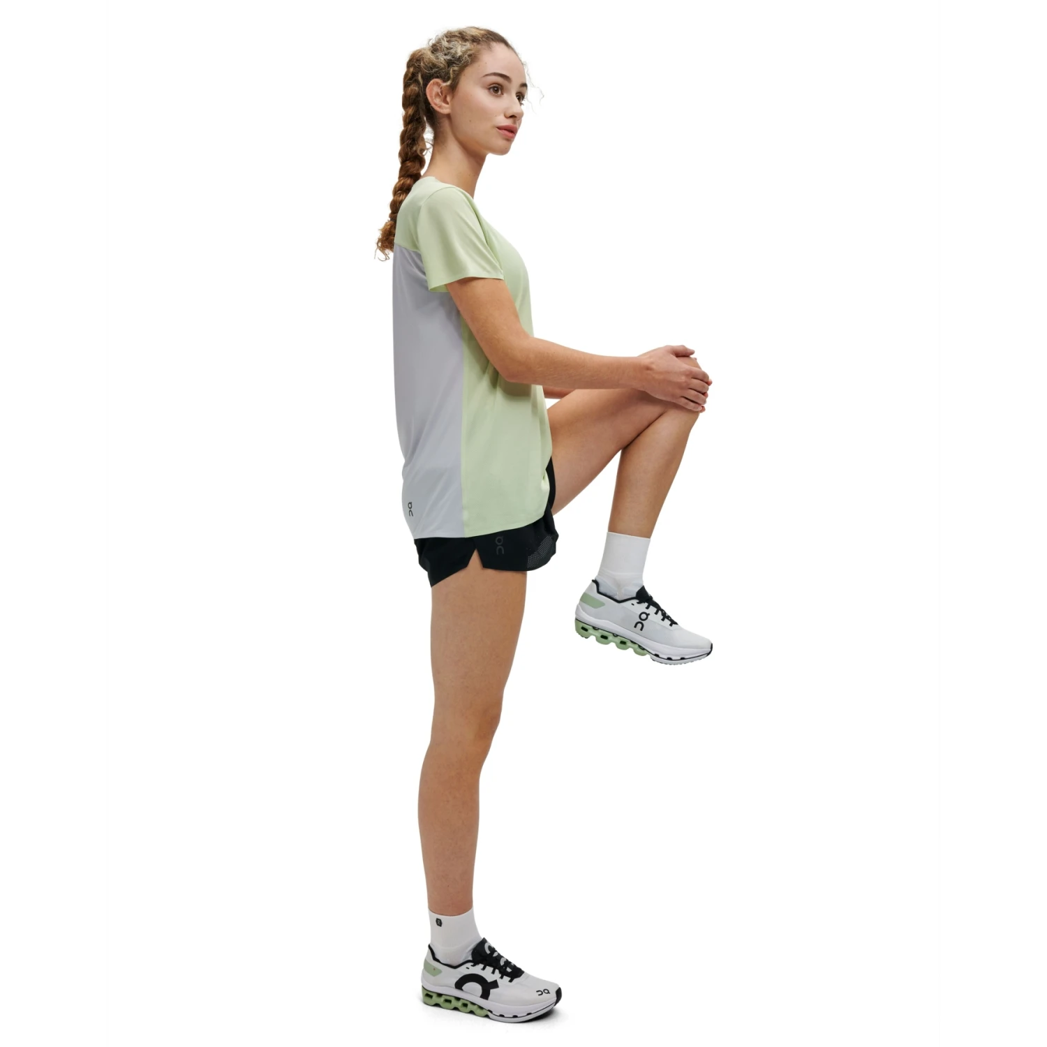 On Running On Performance-T Women Running Shirt - Meadow & Glacier 2 On Running On Performance-T Women Running Shirt - Meadow & Glacier - Image 2