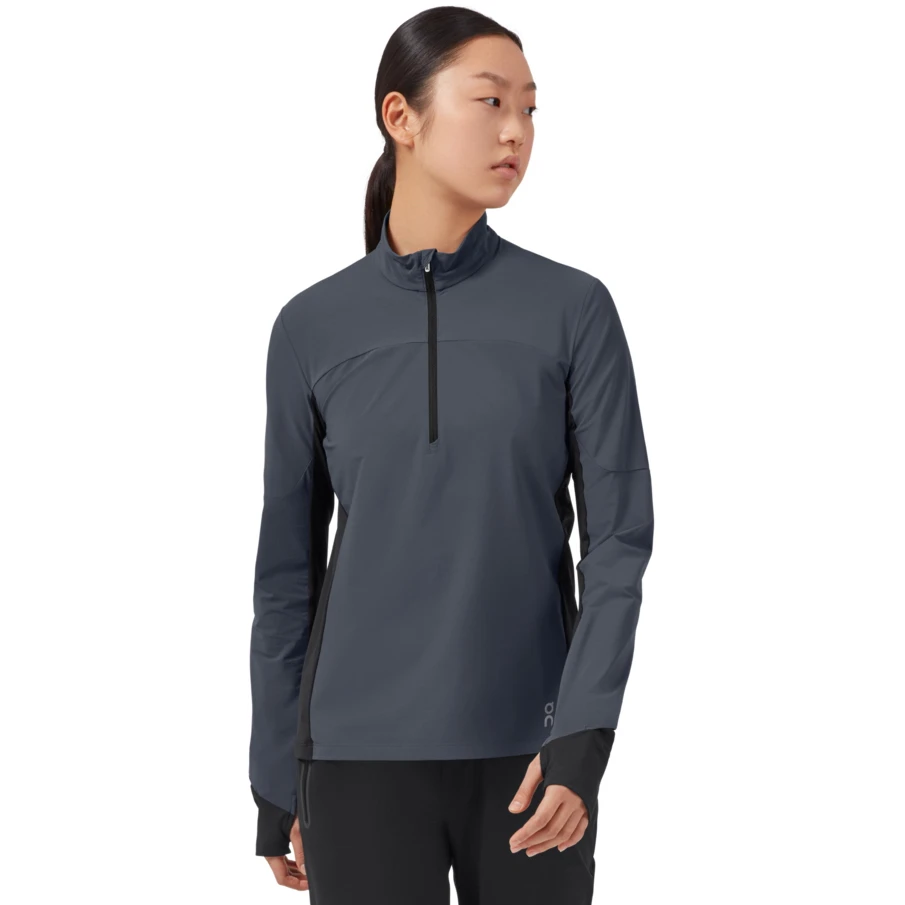 On Running On Trail Breaker Women Long Sleeve Running Shirt - Dark & Black 1 On Running On Trail Breaker Women Long Sleeve Running Shirt - Dark & Black