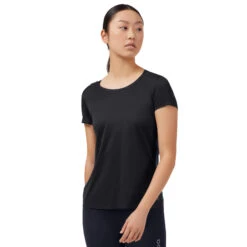 On Running On Performance-T Women Running Shirt - Black & Dark